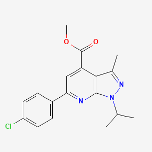 molecular formula C18H18ClN3O2 B4633908 methyl 6-(4-chlorophenyl)-1-isopropyl-3-methyl-1H-pyrazolo[3,4-b]pyridine-4-carboxylate 