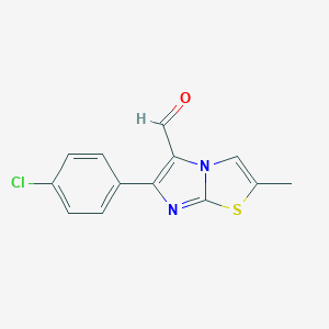 molecular formula C13H9ClN2OS B046342 6-(4-Chlorophenyl)-2-methylimidazo[2,1-B][1,3]thiazole-5-carbaldehyde CAS No. 123772-37-2