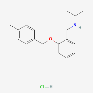 molecular formula C18H24ClNO B4634245 N-{2-[(4-methylbenzyl)oxy]benzyl}propan-2-amine hydrochloride 
