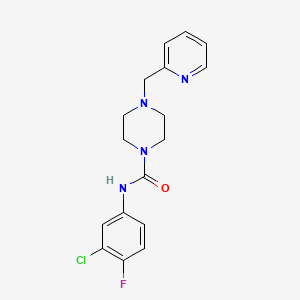 molecular formula C17H18ClFN4O B4634319 N-(3-CHLORO-4-FLUOROPHENYL)-4-[(PYRIDIN-2-YL)METHYL]PIPERAZINE-1-CARBOXAMIDE 