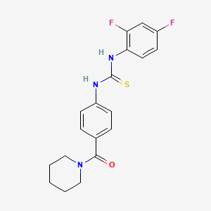 molecular formula C19H19F2N3OS B4634358 N-(2,4-difluorophenyl)-N'-[4-(1-piperidinylcarbonyl)phenyl]thiourea 