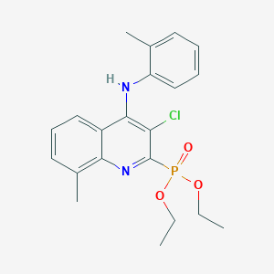 molecular formula C21H24ClN2O3P B4634378 Diethyl {3-chloro-8-methyl-4-[(2-methylphenyl)amino]quinolin-2-yl}phosphonate 