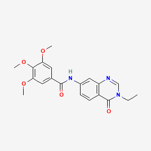 molecular formula C20H21N3O5 B4634446 N-(3-ethyl-4-oxo-3,4-dihydro-7-quinazolinyl)-3,4,5-trimethoxybenzamide 