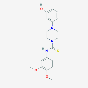 molecular formula C19H23N3O3S B4634496 N-(3,4-dimethoxyphenyl)-4-(3-hydroxyphenyl)-1-piperazinecarbothioamide 