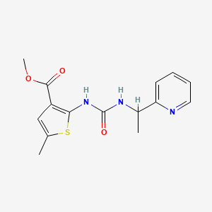molecular formula C15H17N3O3S B4634549 METHYL 5-METHYL-2-[({[1-(2-PYRIDYL)ETHYL]AMINO}CARBONYL)AMINO]-3-THIOPHENECARBOXYLATE 