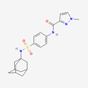 molecular formula C21H26N4O3S B4634697 N~3~-{4-[(1-ADAMANTYLAMINO)SULFONYL]PHENYL}-1-METHYL-1H-PYRAZOLE-3-CARBOXAMIDE 