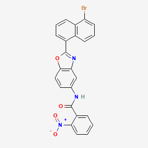 molecular formula C24H14BrN3O4 B4634712 N-[2-(5-bromonaphthalen-1-yl)-1,3-benzoxazol-5-yl]-2-nitrobenzamide 
