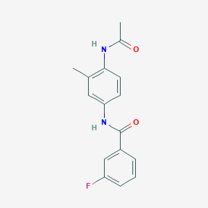 molecular formula C16H15FN2O2 B4634730 N-[4-(acetylamino)-3-methylphenyl]-3-fluorobenzamide 