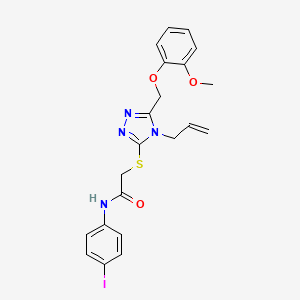 molecular formula C21H21IN4O3S B4634879 N-(4-iodophenyl)-2-({5-[(2-methoxyphenoxy)methyl]-4-(prop-2-en-1-yl)-4H-1,2,4-triazol-3-yl}sulfanyl)acetamide 