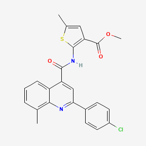 molecular formula C24H19ClN2O3S B4634952 methyl 2-({[2-(4-chlorophenyl)-8-methyl-4-quinolinyl]carbonyl}amino)-5-methyl-3-thiophenecarboxylate 