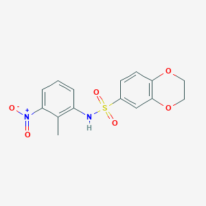 molecular formula C15H14N2O6S B4634981 N-(2-methyl-3-nitrophenyl)-2,3-dihydro-1,4-benzodioxine-6-sulfonamide 