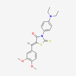 molecular formula C22H24N2O3S2 B4635019 (5Z)-3-[4-(diethylamino)phenyl]-5-[(3,4-dimethoxyphenyl)methylidene]-2-sulfanylidene-1,3-thiazolidin-4-one 