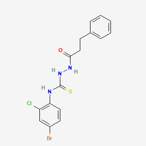 molecular formula C16H15BrClN3OS B4635147 N-(4-bromo-2-chlorophenyl)-2-(3-phenylpropanoyl)hydrazinecarbothioamide 