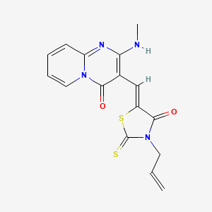 molecular formula C16H14N4O2S2 B4635158 3-[(Z)-(3-allyl-4-oxo-2-thioxo-1,3-thiazolidin-5-ylidene)methyl]-2-(methylamino)-4H-pyrido[1,2-a]pyrimidin-4-one 