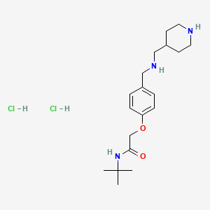 molecular formula C19H33Cl2N3O2 B4635213 N-(tert-butyl)-2-(4-{[(4-piperidinylmethyl)amino]methyl}phenoxy)acetamide dihydrochloride 