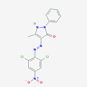 molecular formula C16H11Cl2N5O3 B463523 (4Z)-4-[2-(2,6-DICHLORO-4-NITROPHENYL)HYDRAZIN-1-YLIDENE]-3-METHYL-1-PHENYL-4,5-DIHYDRO-1H-PYRAZOL-5-ONE 