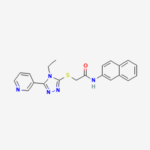 molecular formula C21H19N5OS B4635258 2-{[4-ethyl-5-(pyridin-3-yl)-4H-1,2,4-triazol-3-yl]sulfanyl}-N-(naphthalen-2-yl)acetamide 
