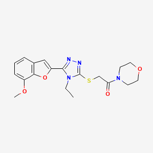 molecular formula C19H22N4O4S B4635356 2-{[4-ethyl-5-(7-methoxy-1-benzofuran-2-yl)-4H-1,2,4-triazol-3-yl]sulfanyl}-1-(morpholin-4-yl)ethanone 