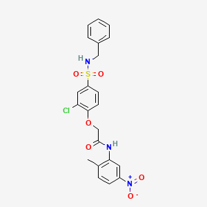 molecular formula C22H20ClN3O6S B4635371 2-[4-(benzylsulfamoyl)-2-chlorophenoxy]-N-(2-methyl-5-nitrophenyl)acetamide 