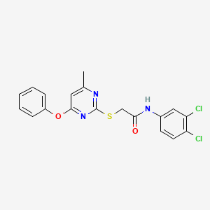molecular formula C19H15Cl2N3O2S B4635374 N-(3,4-dichlorophenyl)-2-[(4-methyl-6-phenoxy-2-pyrimidinyl)thio]acetamide 