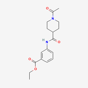molecular formula C17H22N2O4 B4635387 ETHYL 3-{[(1-ACETYL-4-PIPERIDYL)CARBONYL]AMINO}BENZOATE 