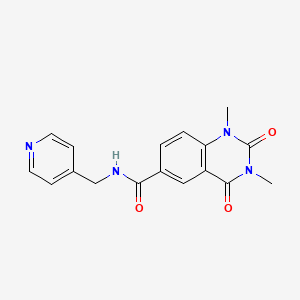 molecular formula C17H16N4O3 B4635551 1,3-dimethyl-2,4-dioxo-N-(pyridin-4-ylmethyl)-1,2,3,4-tetrahydroquinazoline-6-carboxamide 