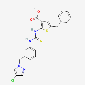 molecular formula C24H21ClN4O2S2 B4635568 methyl 5-benzyl-2-{[({3-[(4-chloro-1H-pyrazol-1-yl)methyl]phenyl}amino)carbonothioyl]amino}-3-thiophenecarboxylate 