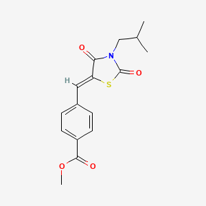 molecular formula C16H17NO4S B4635690 methyl 4-[(3-isobutyl-2,4-dioxo-1,3-thiazolidin-5-ylidene)methyl]benzoate 