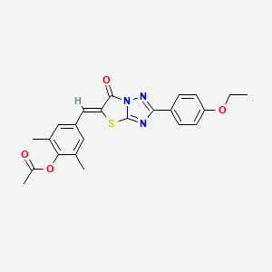 molecular formula C23H21N3O4S B4635804 4-{[2-(4-ethoxyphenyl)-6-oxo[1,3]thiazolo[3,2-b][1,2,4]triazol-5(6H)-ylidene]methyl}-2,6-dimethylphenyl acetate 