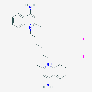 molecular formula C26H32N4+2 B046359 1,1'-Hexamethylenebis(4-amino-2-methylquinolinium) CAS No. 125093-38-1