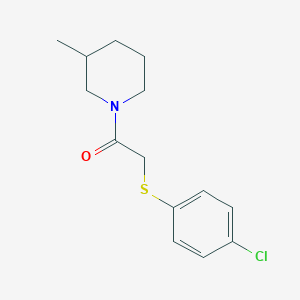 molecular formula C14H18ClNOS B4635991 1-{[(4-chlorophenyl)thio]acetyl}-3-methylpiperidine 