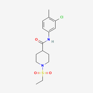 molecular formula C15H21ClN2O3S B4636066 N-(3-chloro-4-methylphenyl)-1-(ethylsulfonyl)piperidine-4-carboxamide 