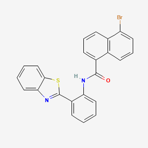 molecular formula C24H15BrN2OS B4636241 N-[2-(1,3-benzothiazol-2-yl)phenyl]-5-bromonaphthalene-1-carboxamide 