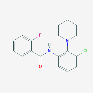 molecular formula C18H18ClFN2O B4636305 N-[3-chloro-2-(1-piperidinyl)phenyl]-2-fluorobenzamide 