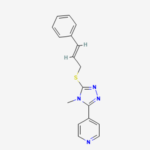 molecular formula C17H16N4S B4636844 4-(5-(Cinnamylthio)-4-methyl-4H-1,2,4-triazol-3-yl)pyridine CAS No. 676246-75-6