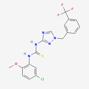 molecular formula C18H15ClF3N5OS B4636869 N-(5-chloro-2-methoxyphenyl)-N'-{1-[3-(trifluoromethyl)benzyl]-1H-1,2,4-triazol-3-yl}thiourea 