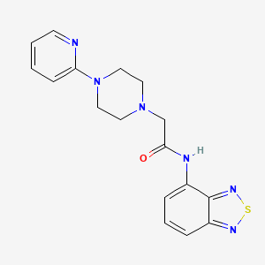 molecular formula C17H18N6OS B4636902 N-(2,1,3-benzothiadiazol-4-yl)-2-[4-(pyridin-2-yl)piperazin-1-yl]acetamide 