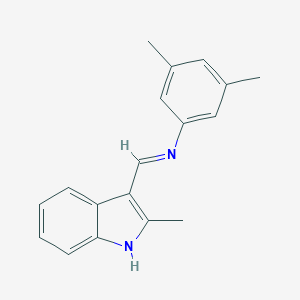molecular formula C18H18N2 B463699 N-(3,5-dimethylphenyl)-N-[(2-methyl-1H-indol-3-yl)methylene]amine 