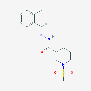 molecular formula C15H21N3O3S B4637027 N'-(2-methylbenzylidene)-1-(methylsulfonyl)-3-piperidinecarbohydrazide 