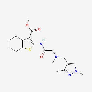 molecular formula C19H26N4O3S B4637092 methyl 2-({N-[(1,3-dimethyl-1H-pyrazol-4-yl)methyl]-N-methylglycyl}amino)-4,5,6,7-tetrahydro-1-benzothiophene-3-carboxylate 