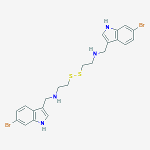 molecular formula C22H24Br2N4S2 B046371 N-[(6-bromo-1H-indol-3-yl)methyl]-2-[2-[(6-bromo-1H-indol-3-yl)methylamino]ethyldisulfanyl]ethanamine CAS No. 112663-94-2