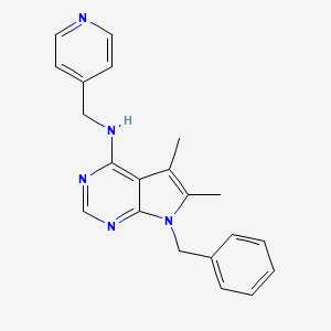 molecular formula C21H21N5 B4637196 N-(7-BENZYL-5,6-DIMETHYL-7H-PYRROLO[2,3-D]PYRIMIDIN-4-YL)-N-(4-PYRIDYLMETHYL)AMINE 