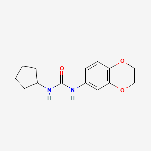 molecular formula C14H18N2O3 B4637268 N-cyclopentyl-N'-(2,3-dihydro-1,4-benzodioxin-6-yl)urea 