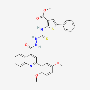 molecular formula C31H26N4O5S2 B4637346 methyl 2-{[(2-{[2-(2,5-dimethoxyphenyl)-4-quinolinyl]carbonyl}hydrazino)carbonothioyl]amino}-5-phenyl-3-thiophenecarboxylate 