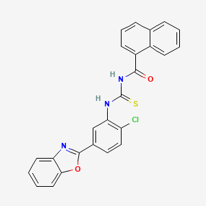 molecular formula C25H16ClN3O2S B4637411 N-({[5-(1,3-benzoxazol-2-yl)-2-chlorophenyl]amino}carbonothioyl)-1-naphthamide 
