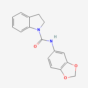 molecular formula C16H14N2O3 B4637596 N-(1,3-BENZODIOXOL-5-YL)-1-INDOLINECARBOXAMIDE 