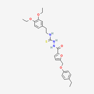 molecular formula C27H33N3O5S B4637623 N-(3,4-DIETHOXYPHENETHYL)-2-({5-[(4-ETHYLPHENOXY)METHYL]-2-FURYL}CARBONYL)-1-HYDRAZINECARBOTHIOAMIDE 