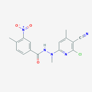 molecular formula C16H14ClN5O3 B4637797 N'-(6-chloro-5-cyano-4-methylpyridin-2-yl)-N',4-dimethyl-3-nitrobenzohydrazide 