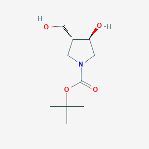 molecular formula C10H19NO4 B046380 (3R,4R)-tert-butyl 3-hydroxy-4-(hydroxymethyl)pyrrolidine-1-carboxylate CAS No. 635319-09-4