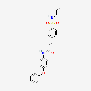 molecular formula C24H26N2O4S B4638046 N-(4-phenoxyphenyl)-3-[4-(propylsulfamoyl)phenyl]propanamide 